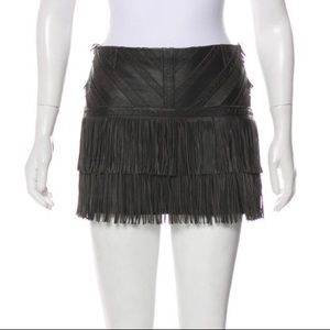 Parker fringe leather mini skirt